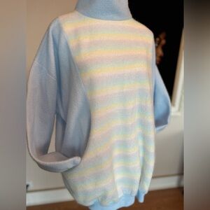 Vintage 80s Fuzzy Pull Over Sweater With Side Pockets